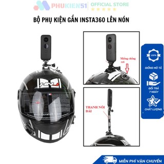 Mount gắn nón bảo hiểm fullface GoPro, Insta360, Actioncam- Thanh nối dài kim loại nhiều kích thước