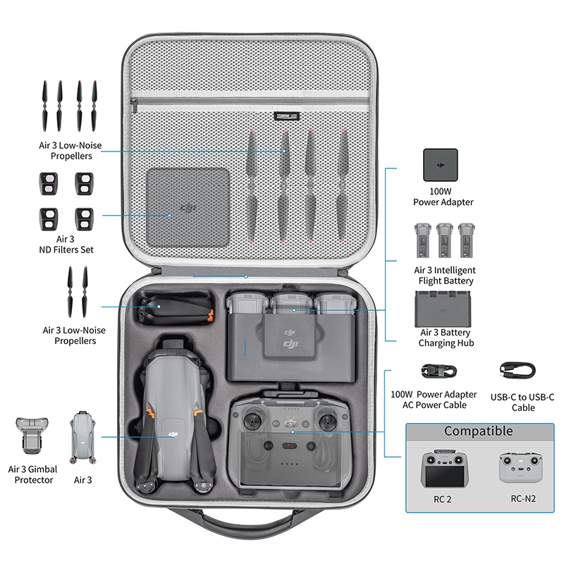 Túi đeo vai startrc cho dji air 3 túi đựng di động túi xách pu cho túi đeo vai rc2 rc-n2