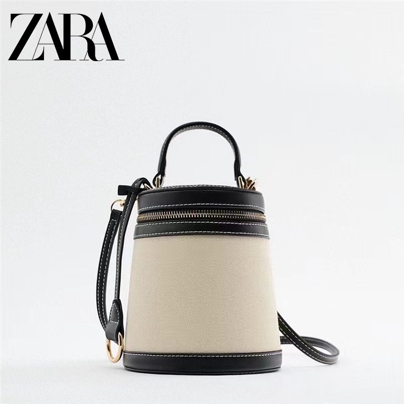 Zara sản phẩm mới túi nữ hit màu tròn mini single shoulder messenger bucket bag 6802910 202