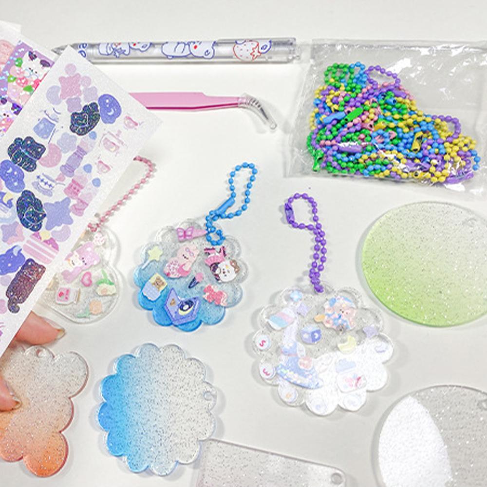 Tự làm acrylic goo cards acrylic key chain mặt dây chuyền ins quà tặng cho trẻ em đồ chơi tự làm