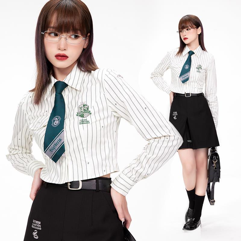 Áo Choàng Hóa Trang Harry Potter  Áo Sơ Mi Tay Dài Kẻ Sọc Ngang Phong Cách Preppy Siêu Tốt
