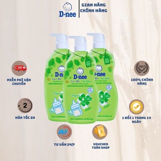 Combo 3 chai nước rửa bình sữa dnee organic chai 600ml xanh lá
