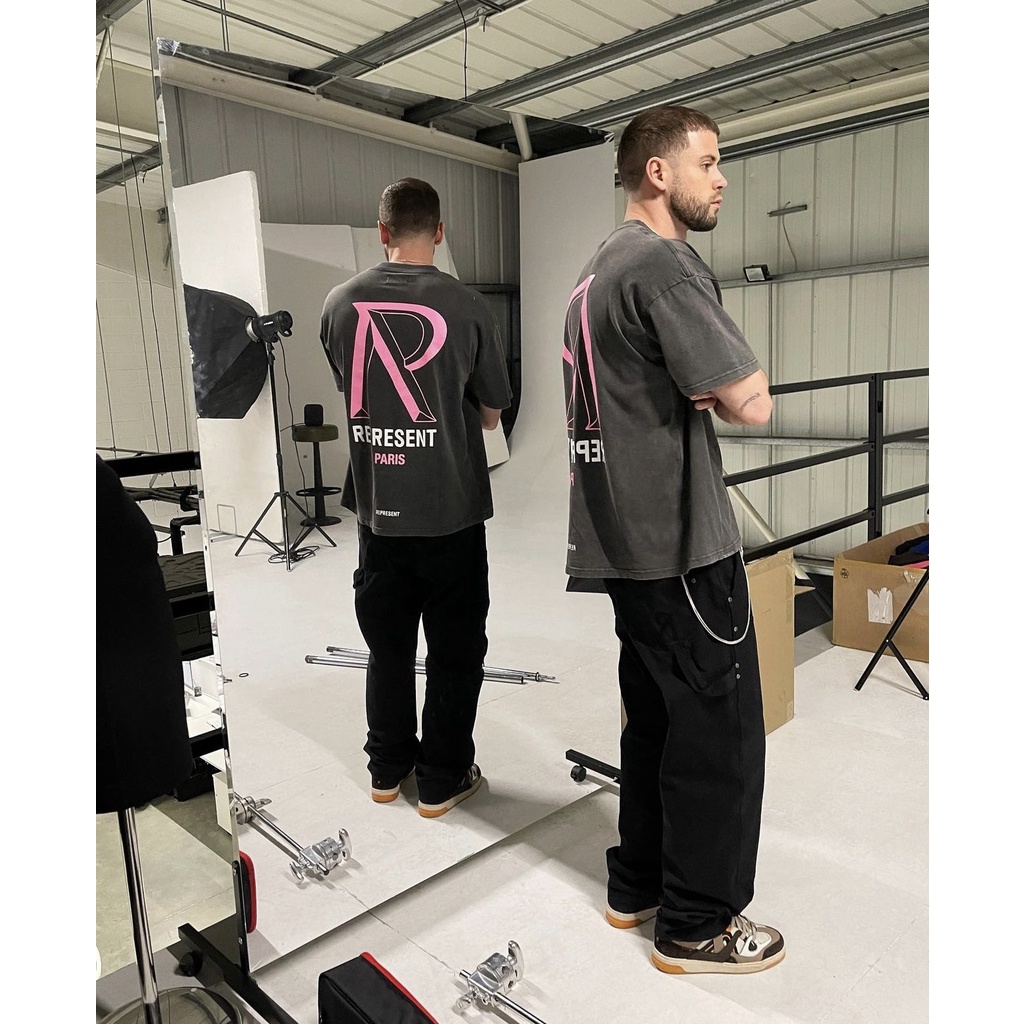 EL0K REPRESENT London Limited color logo slogan printed washed short sleeve cotton T-shirt 260g