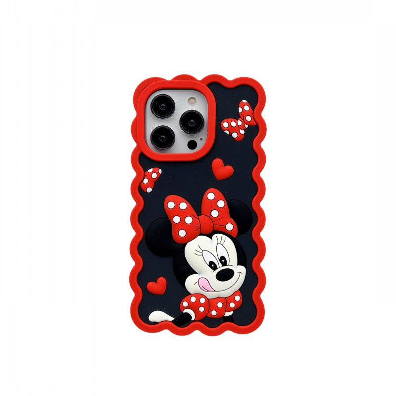 Phim hoạt hình dễ thương disney minnie wave silicone phone case cho iphone 14 13 12 11 pro max x xr xs max 7 8plus anti-fall back cover gift