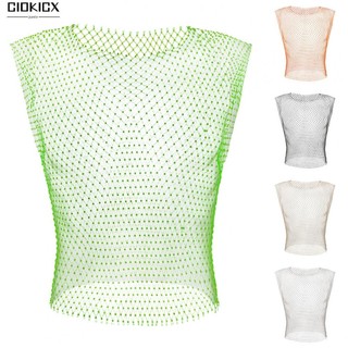 Nam gay vest 1pc nam nóng sexy lưới nylon vuông cổ áo căng bodysuit