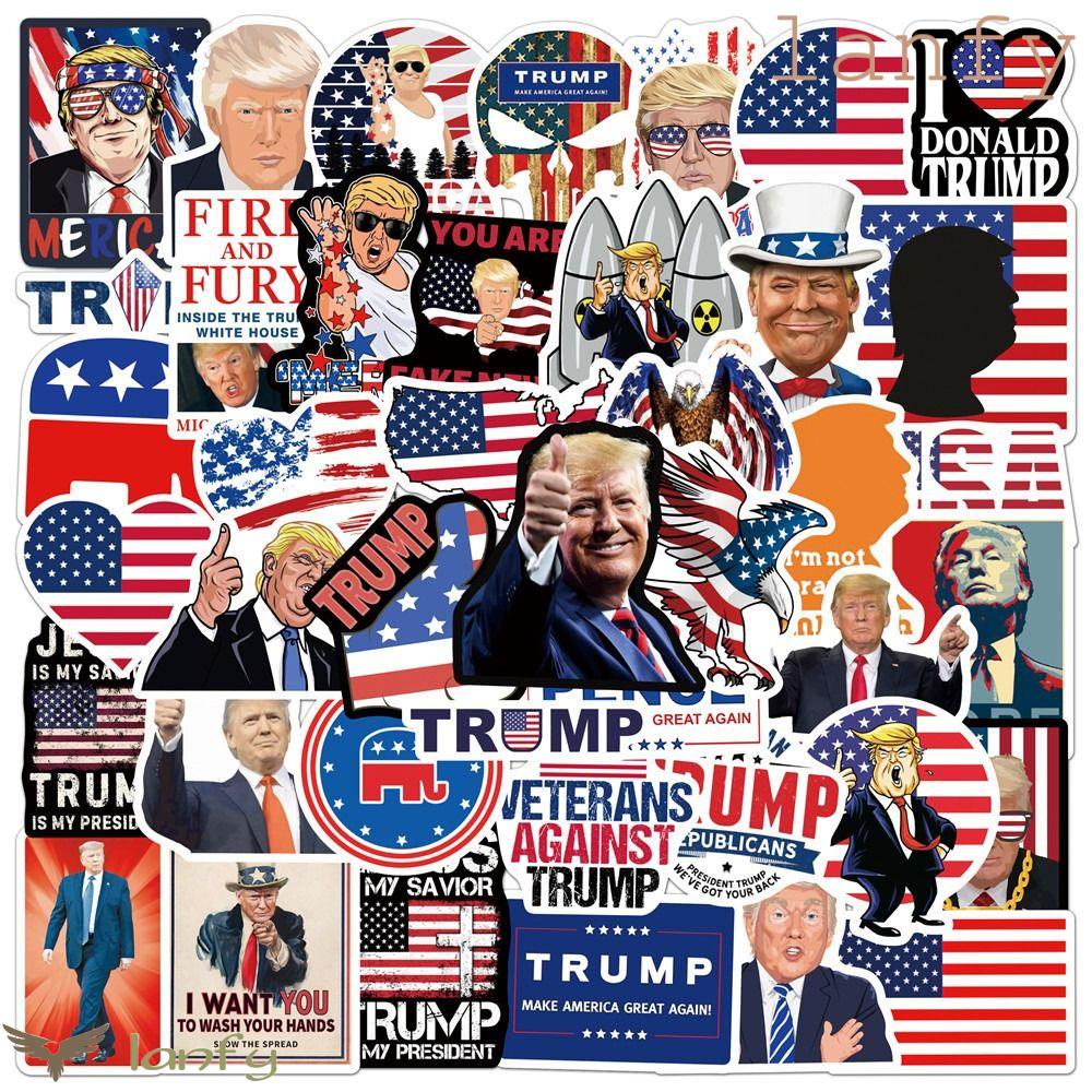 Lanfy trump stickers, đề can trang trí chống thấm nước, hình dán hỗn hợp đồ chơi graffiti decal diy thủ công mỹ nghệ hành lý