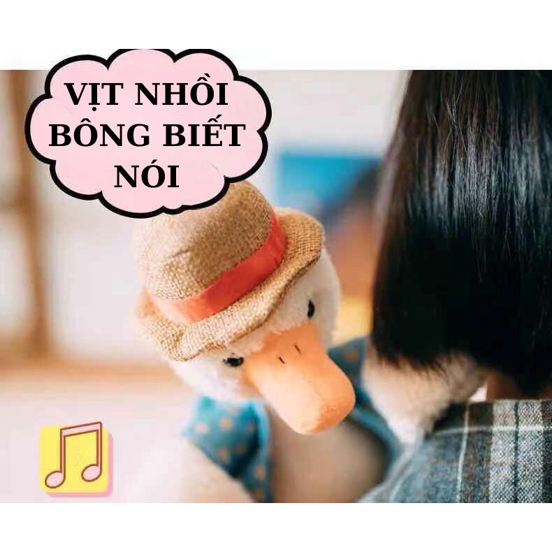 Đồ Chơi Chú Vịt Nhồi Bông Nhún Nhảy Biết Nói, Biết Hát Với 200 Bài Hát