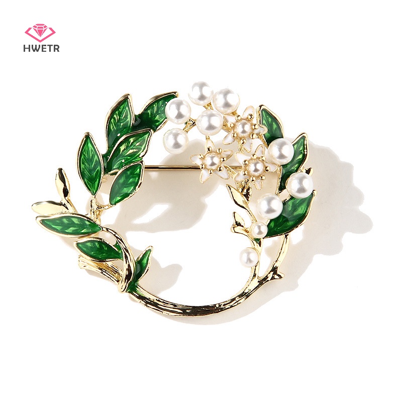 Trâm cài áo HWETR dáng thả đính ngọc trai giả sáng tạo thời trang dành cho nữ