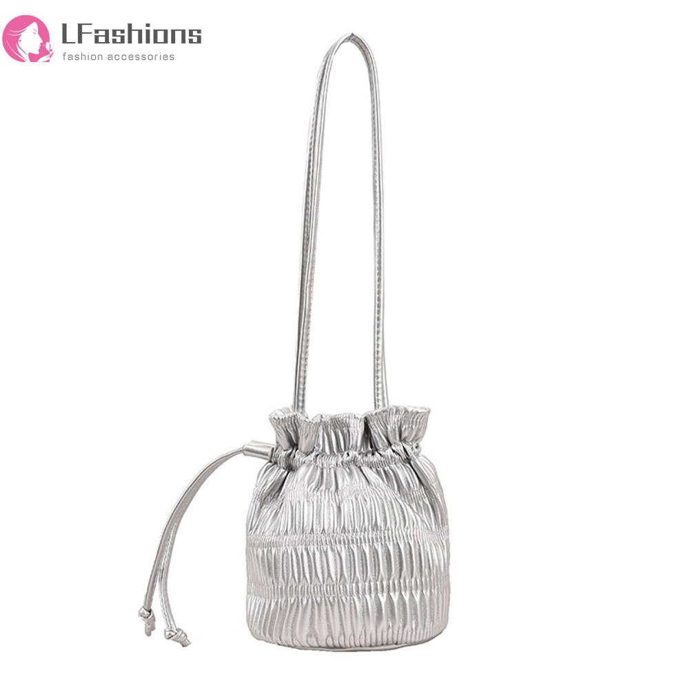 ❀ Áo Thun In Chữ Lovefashionss Thời Trang ❀ Túi xách hợp thời trang xếp ly túi đeo vai nữ túi đeo chéo da pu túi dây rút túi đeo chéo nhẹ ngọt ngào