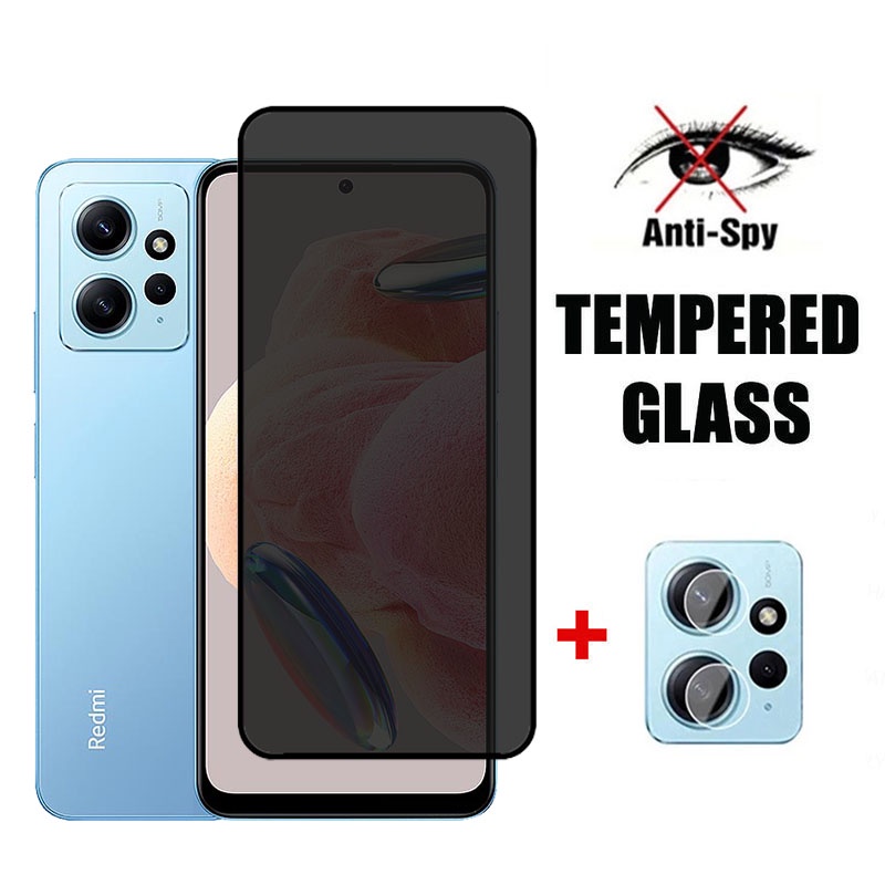 Kính Cường Lực 2 Trong 1 Bảo Vệ Toàn Màn Hình Chống Nhìn Trộm Cho redmi note 12 pro 4g 5g 12s 12c a1 a2