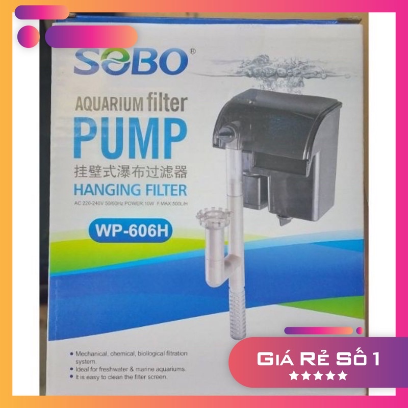 Lọc Thác Bể Cá sobo 606h (có lọc váng hút mặt).