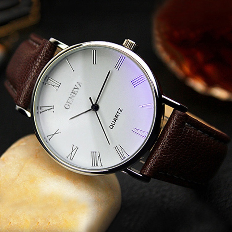 Đồng Hồ quartz Mặt Tròn Với Dây Đeo Da