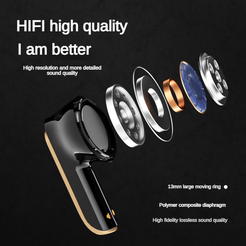 Máy không dây gm20 mới a bluetooth 5.3 tai nghe kim loại dây đeo sơn mài màn hình kỹ thuật số trò chơi thể thao điện tử độ trễ thấp