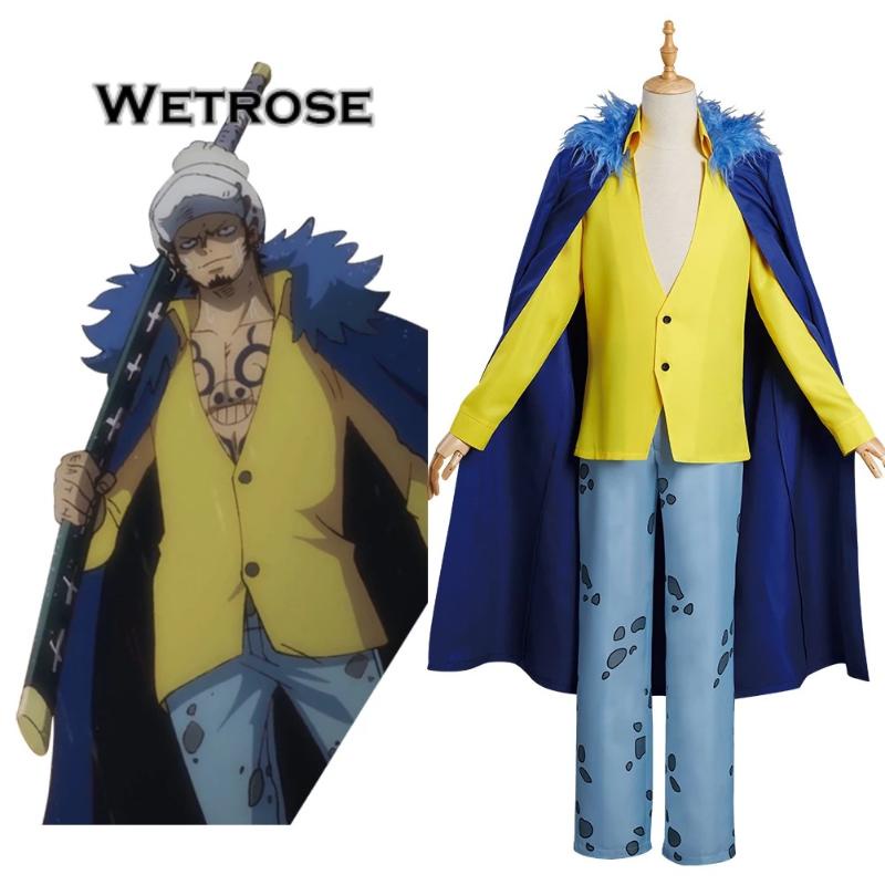 One piece cosplay costume trefalgar law cos trang phục halloween nhập vai bộ đồ