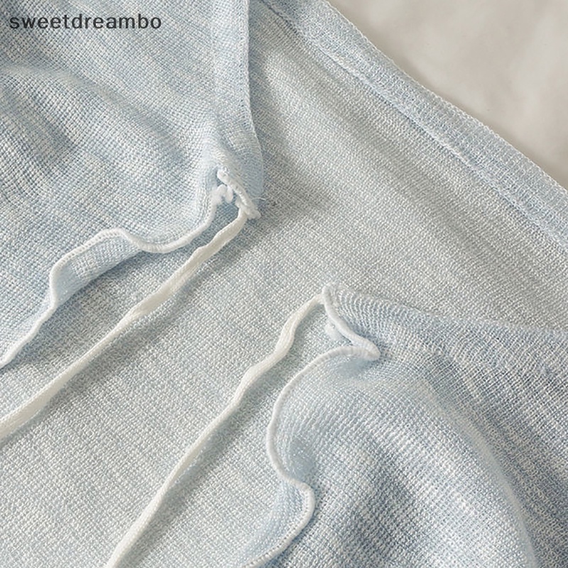 Áo Cardigan chống nắng mỏng tay dài có dây buộc thời trang mùa hè màu trơn cho nữ