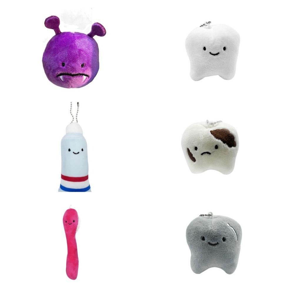 Taylor1 teeth móc khóa sang trọng, nhồi bông mềm mại, chăm sóc răng sâu dễ thương cho răng kem đánh răng mặt dây chuyền chìa khóa ô tô