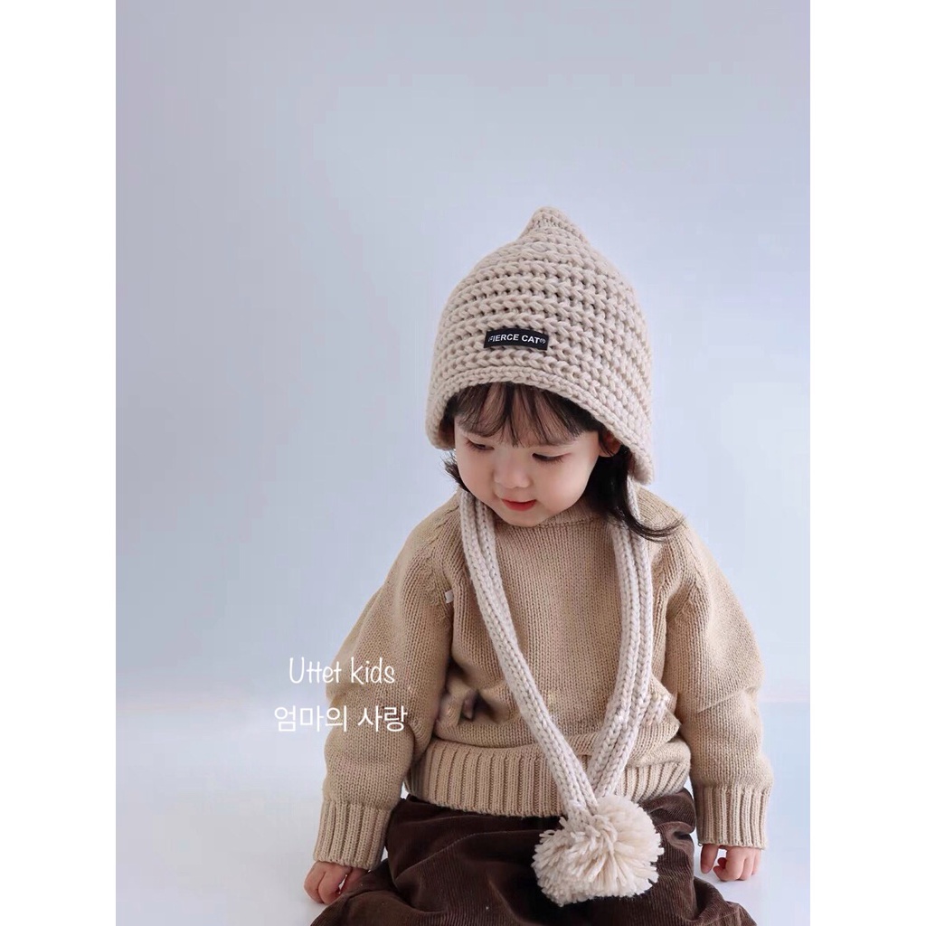 MŨ LEN VÀNH 52CM PHONG CÁCH HÀN QUỐC CHO BÉ GÁI VÀ BÉ TRAI