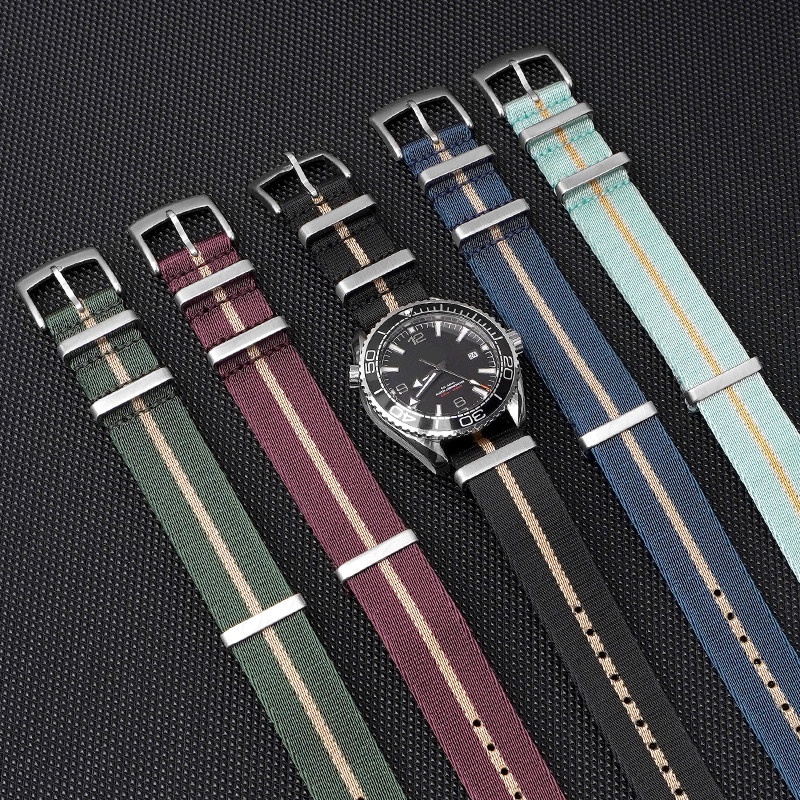Dây đeo vải nylon 20mm 22mm cho omg 007 seamaster 300 moonwatch speedmaster series zulu military watch band cho rolex tudor