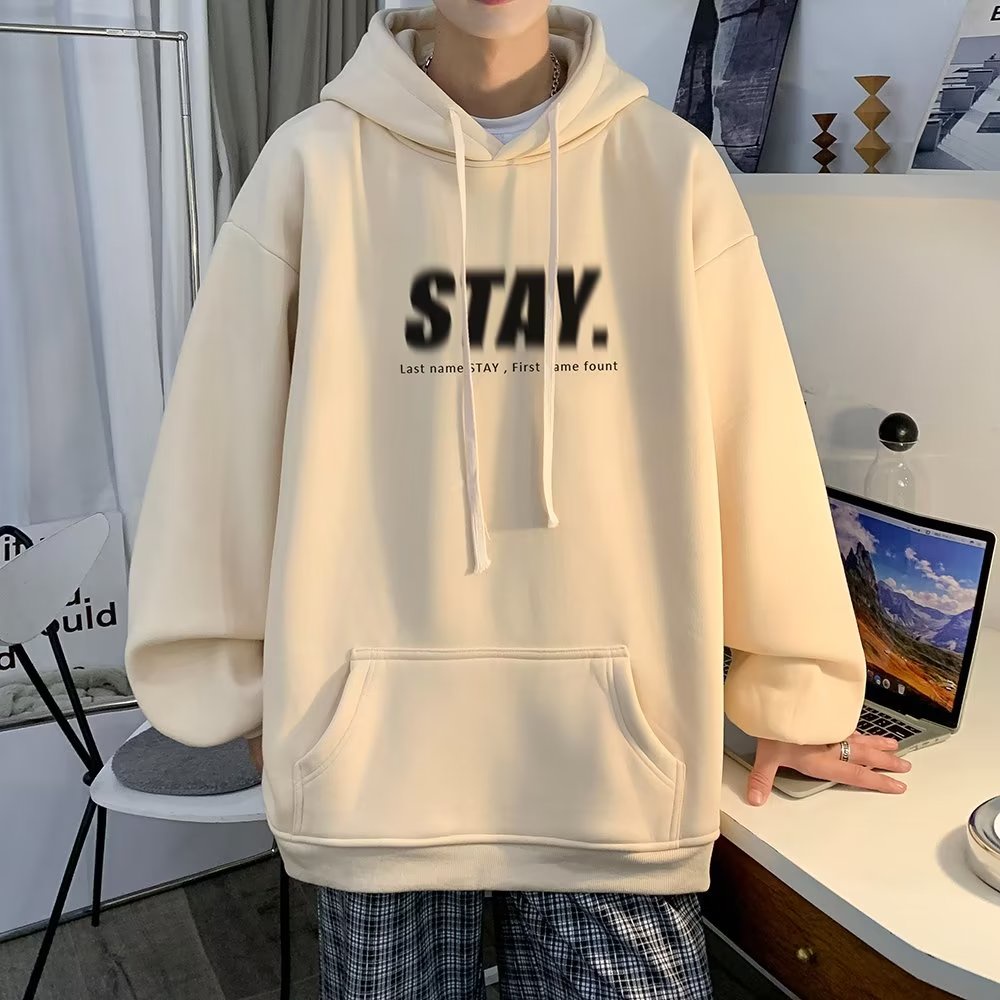 🔥áo hoodie nam áo khoác cổ đứng🔥form rộng big size tới 90kg Thời trang nam Mỹ sáng tạo STAY thư in cộng với kích thước hoodie Unisex Thời Trang Trẻ Trung