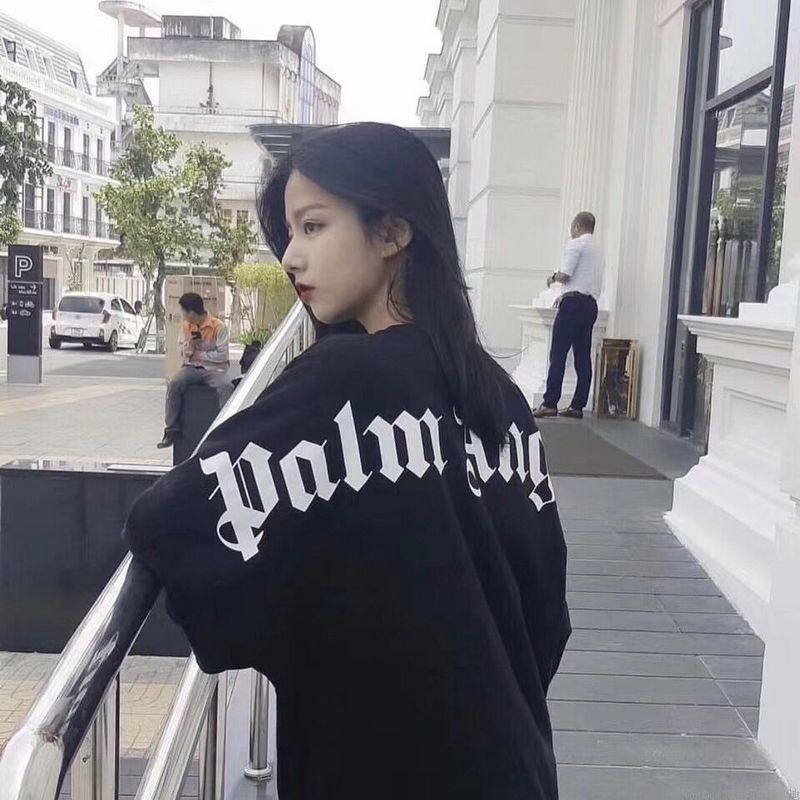 Áo Thun sweater Tay Dài Dáng Rộng In logo palm angels Thời Trang Cho Các Cặp Đôi