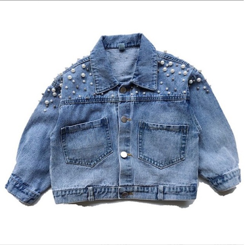 Áo Khoác jean Phong Cách Hàn Quốc Thời Trang Xuân Thu Cho Bé Gái