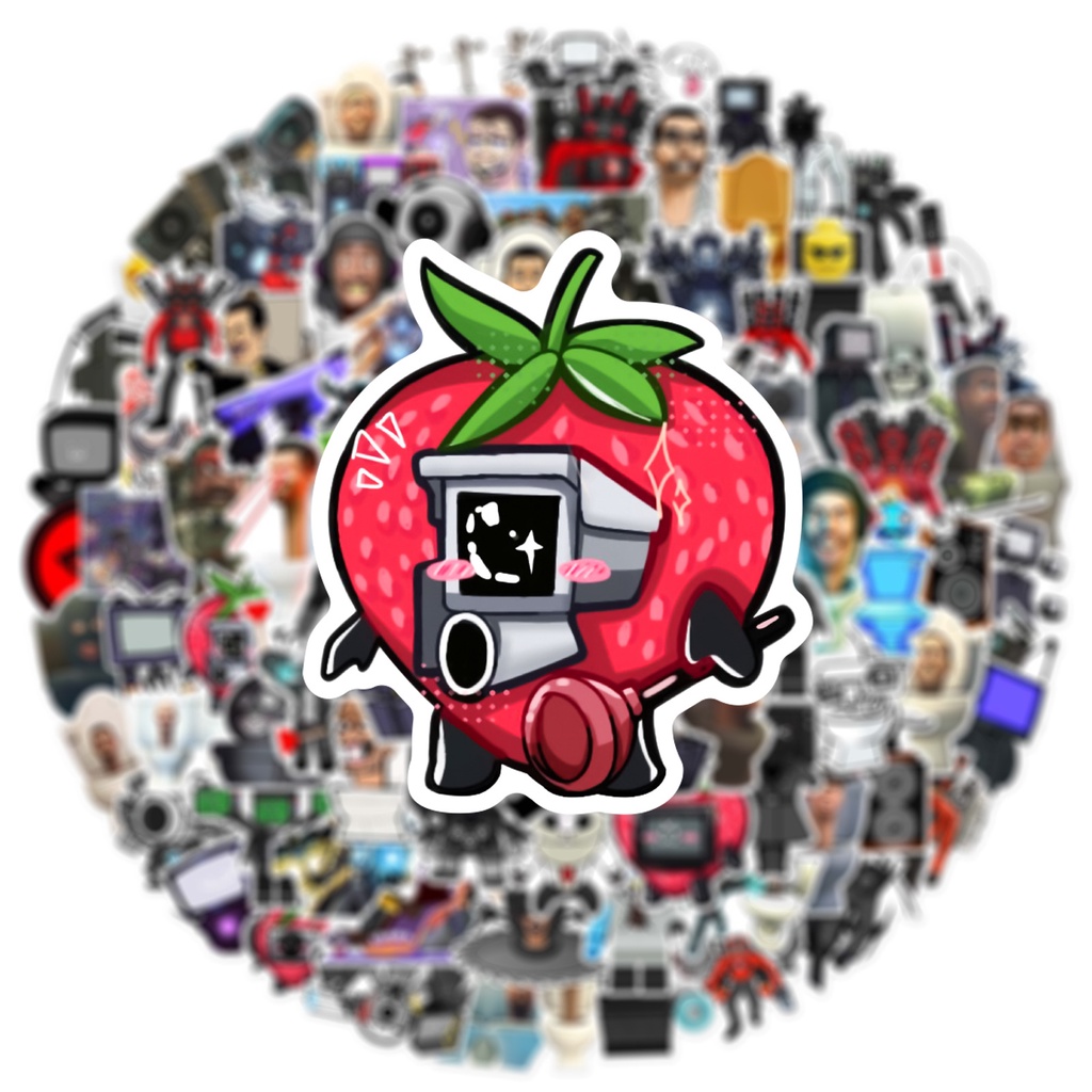 100 cái / bộ skibidi toilet tv man stickers cho trẻ em hình dán trò chơi hình dán trò chơi thực tế hình dán cốc nước