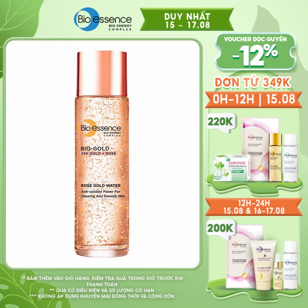Nước dưỡng ngăn ngừa lão hóa Bio-Essence Bio-Gold Rose chiết xuất vàng 24K tinh chất hoa hồng 100ml