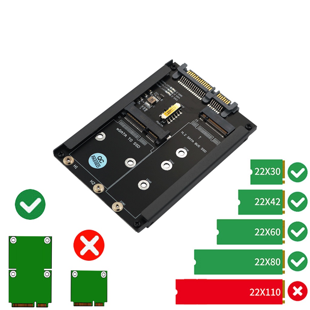 2 trong 1 msata b + m key m.2 cho ngff ssd sang 2.5 thẻ tiếp hợp sata 6gb / s với ổ cắm bao vây m2 cho bộ chuyển đổi ngff có công tắc