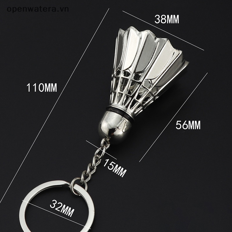 Móc khóa cầu lông kim loại mô phỏng mặt dây chuyền cầu lông 3d gymnasium sport pendant vn