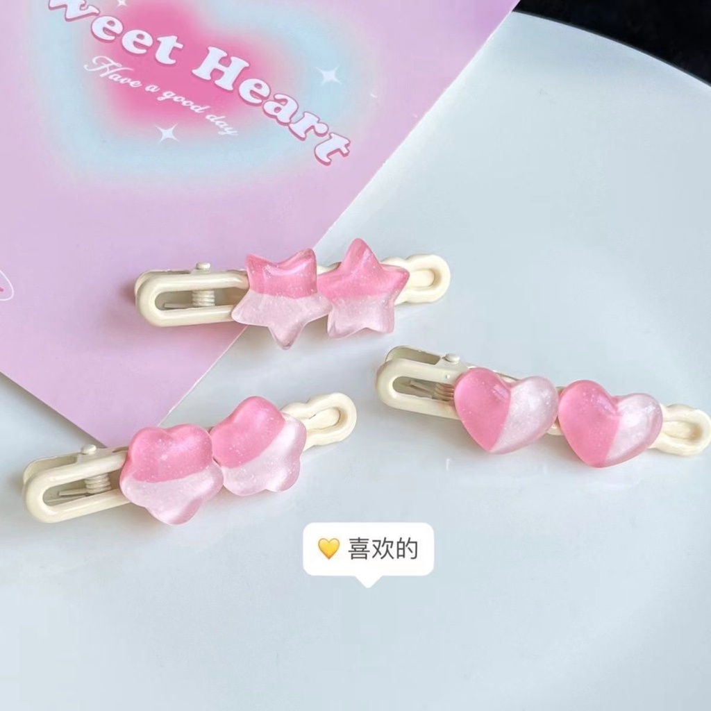 Ngôi sao tình yêu dần dần cô gái đơn giản kẹp tóc ngọt ngào