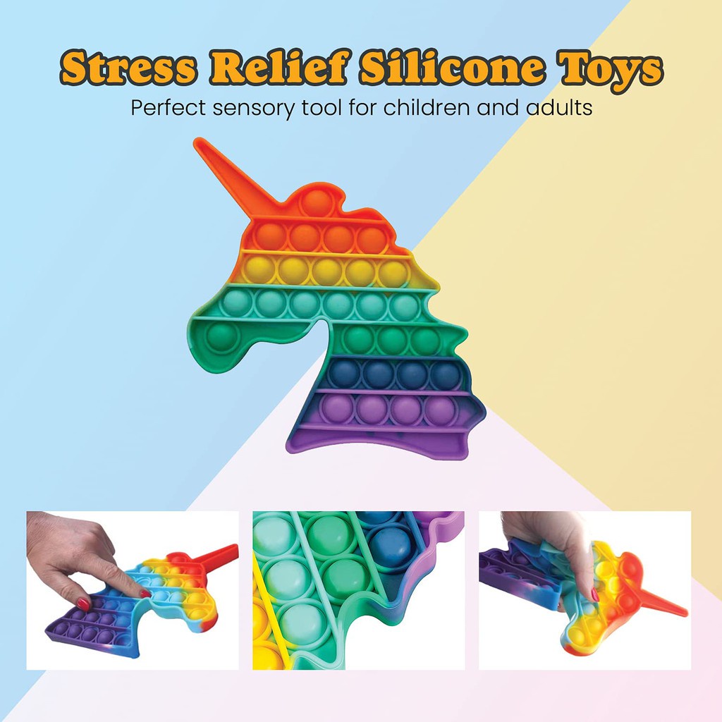 Pop it fidget toy push bubble anti estresse cartoon unicorn dinosaur games giáo dục giảm căng thẳng đồ chơi giác quan cho trẻ em aldult