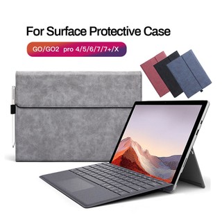 Surface bao da pu lật cho microsoft surface pro 9 x 8 7 7plus pro 6 5 4 tay áo máy tính bảng cho surface go 2 go 3 túi đứng