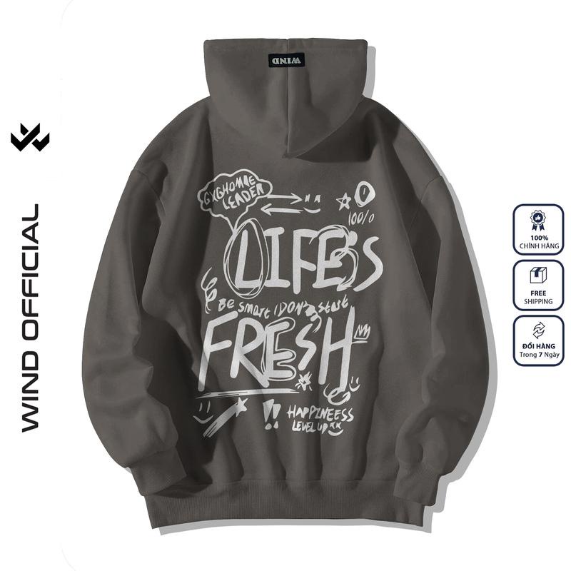 Áo hoodie form rộng LIFE WIIS Clothing Unisex thời trang nam nữ oversize