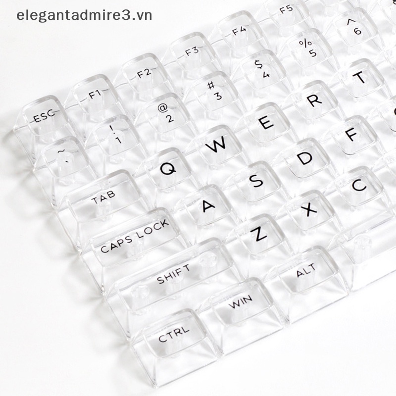 [gant] 132 phím diy bộ keycap trong suốt màu trắng sa profile dye-sub keycaps cho bàn phím cơ mx ~