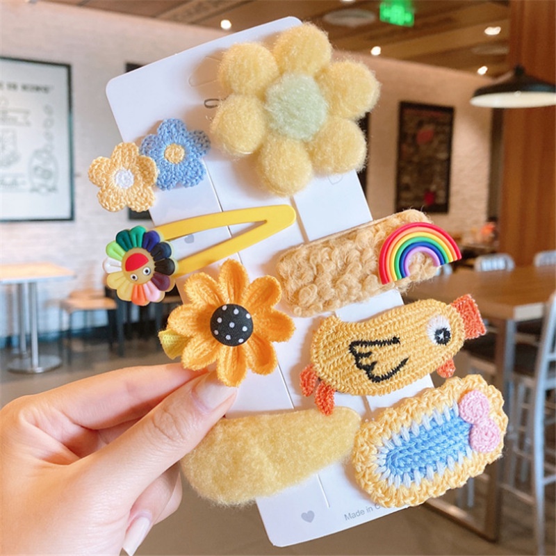 Set 8 Kẹp Tóc Hoạt Hình Dễ Thương Cho Bé Gái