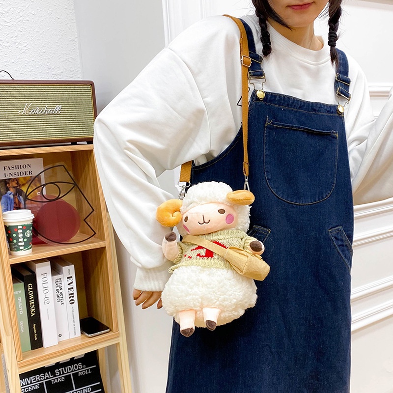 Túi Đeo Chéo Hình Thú Nhồi Bông Dễ Thương Phong Cách Hàn Quốc Nữ