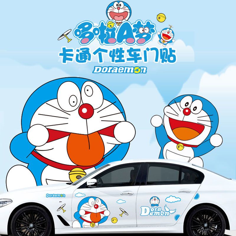 Miếng Dán Trang Trí Xe Hơi Hình Doraemon Dễ Thương Miếng Dán Nắp Bình Xăng Xe Hơi / Xe Máy Hình Mèo Máy Dễ Thương