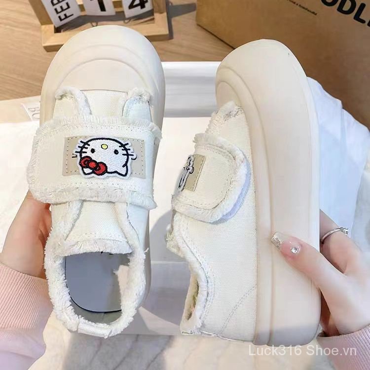 Giày Thể Thao Vải Canvas Đế Bằng Dày Dặn Phong Cách Châu Âu 2023 Dễ Phối Đồ Thời Trang Cho Nữ
