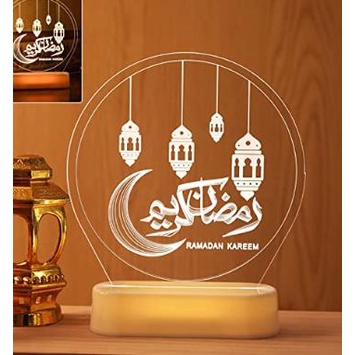 Đèn Ngủ Để Bàn 123 Bóng LED Hình Lâu Đài Ramadan Kèm Điều Khiển Từ Xa