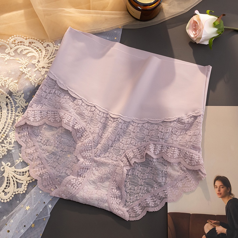 Quần Lót Ren Lưng Cao Plus Size Quyến Rũ Cho Nữ