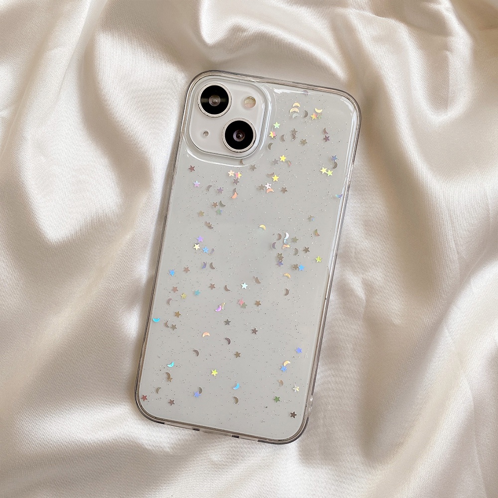 Ốp Điện Thoại TPU Mềm Chống Sốc Và Mồ Hôi Phối Kim Tuyến Lấp Lánh Cho IPhone 14 13 12 11 Pro Max XS XR 8 7 Plus