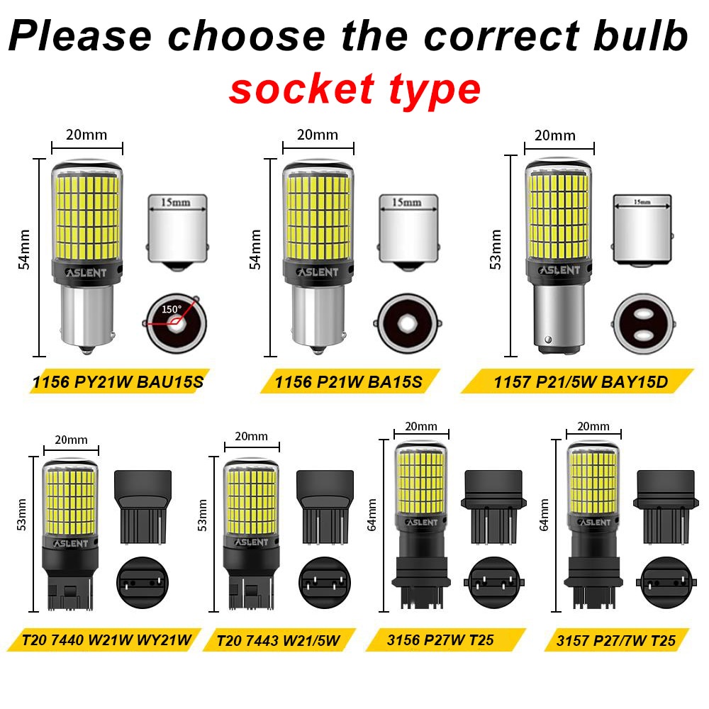 Bộ 2 Đèn LED Tín Hiệu 1156 BA15S BAU15S 1157 Bay15d T20 7440 7443 T25 3157 LED 4014 150SMD Siêu Sáng