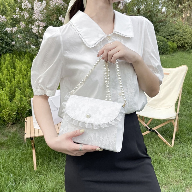 Túi Xách Đeo Chéo Đính Ngọc Trai Thời Trang Dành Cho Nữ