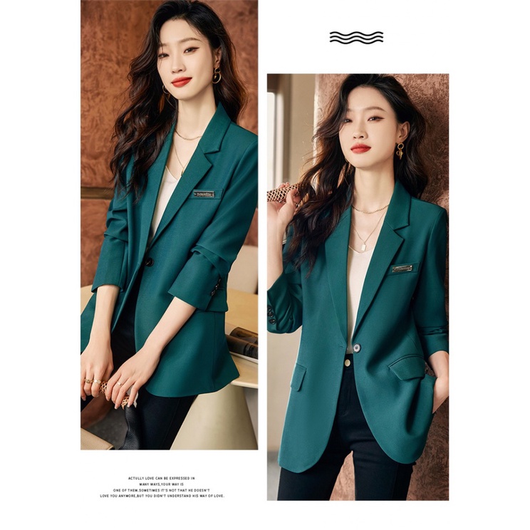 Áo Khoác Vest Màu Cà Phê Phong Cách Phương Tây Thời Trang Cao Cấp Cho Nữ