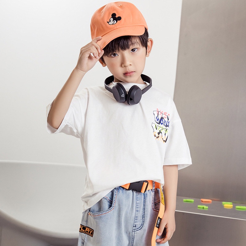 Bololo Áo Thun Tay Ngắn Dáng Rộng In Họa Tiết Hoạt Hình Phong Cách Hàn Quốc Thời Trang Mùa Hè Cho Bé