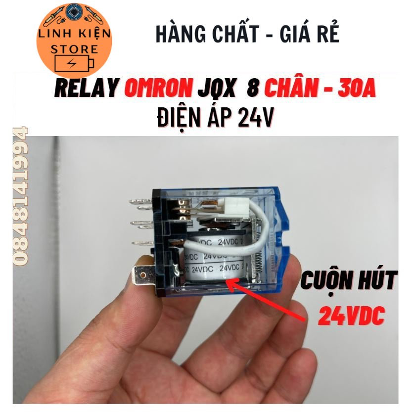 Relay OMRON JQX 12-24-220V 8 chân 30A