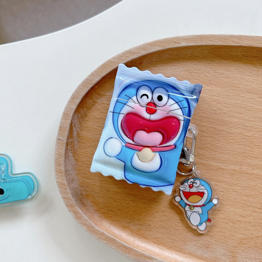 Vỏ Bảo Vệ Hộp Sạc Tai Nghe Bluetooth AirPods 1 2 3 Pro 2 2022 Bằng Silicon Họa Tiết Hoạt Hình Doremon Dễ Thương Chống Sốc