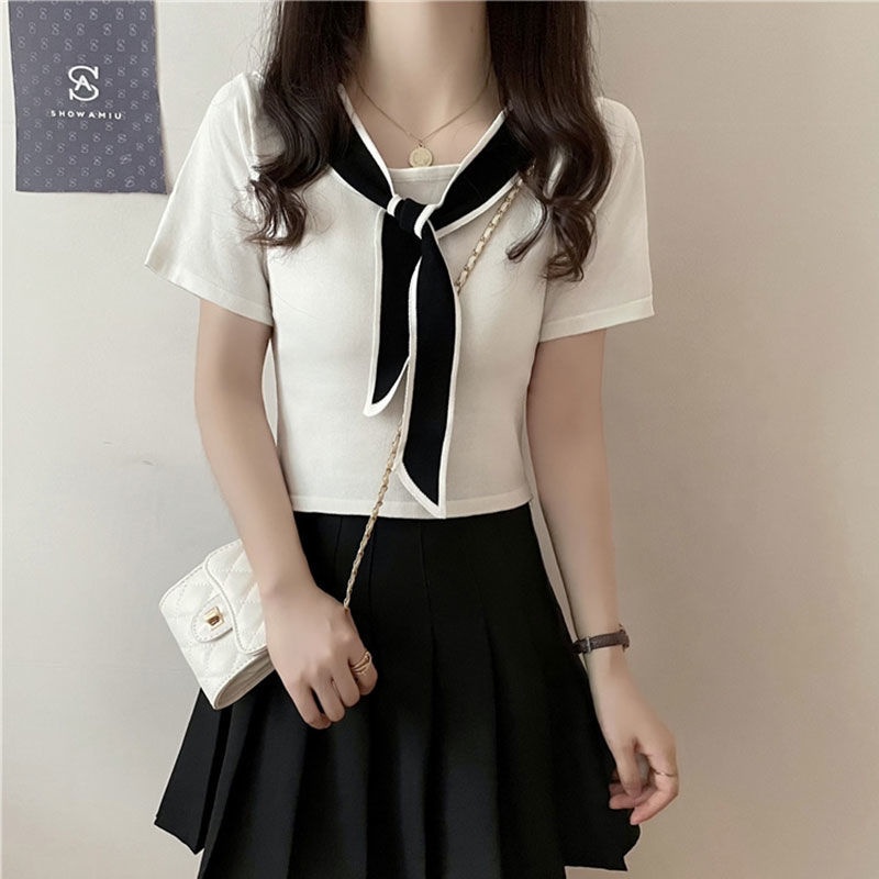 Áo Thun Thiết Kế Mỏng Phong Cách Preppy Thời Trang Mùa Hè Hàng Mới 2023