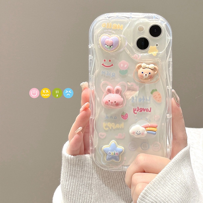 Ốp Điện Thoại Silicon Chống Rơi Hình Gấu Và Thỏ Cho IPhone 14 13 12 11 7 8 Pro Max XS XR 8 7 14 Plus | BigBuy360 - bigbuy360.vn