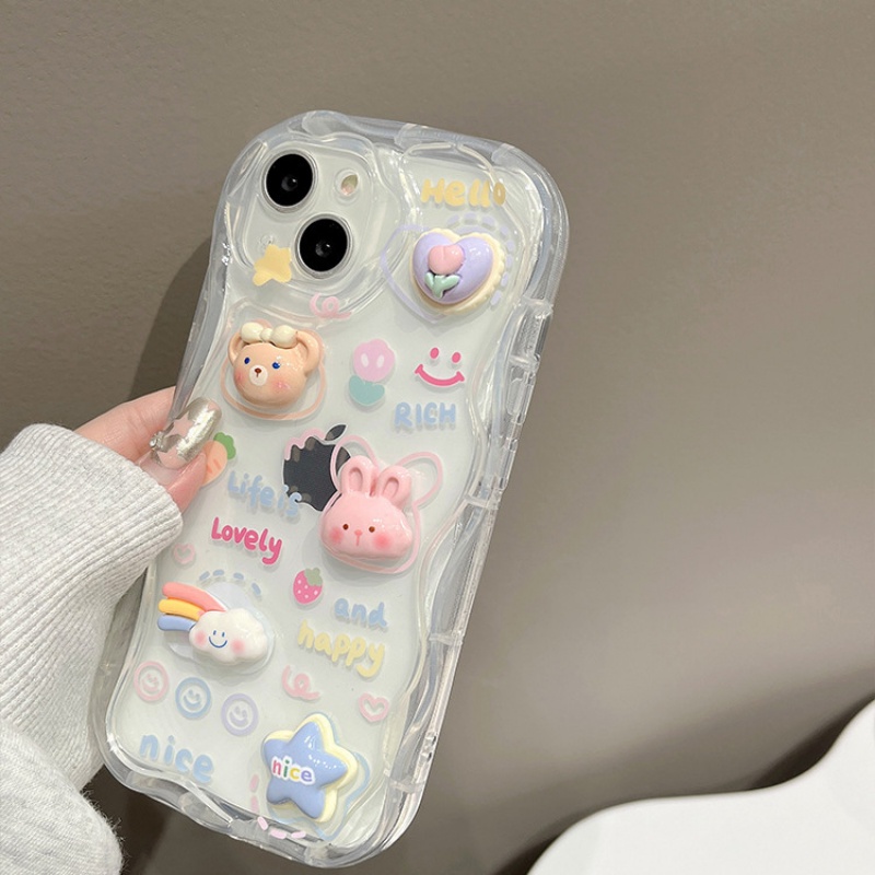 Ốp Điện Thoại Silicon Chống Rơi Hình Gấu Và Thỏ Cho IPhone 14 13 12 11 7 8 Pro Max XS XR 8 7 14 Plus | BigBuy360 - bigbuy360.vn